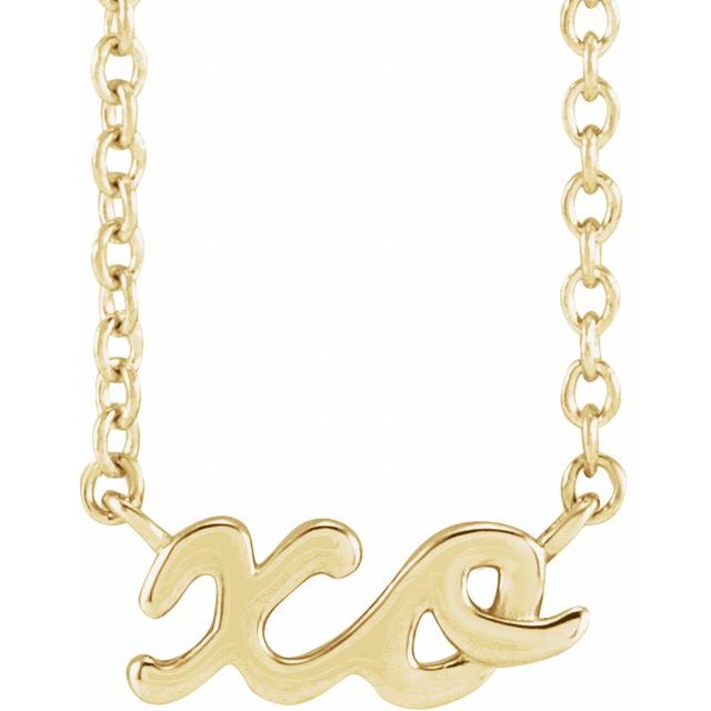 SIngle Plated Script Necklace